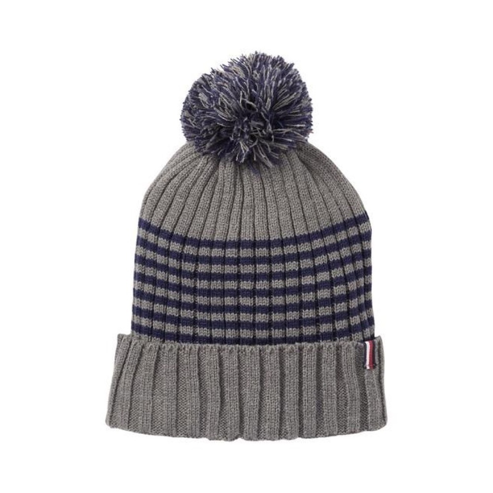 Tommy Hilfiger Gray Navy Pom Beanie